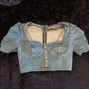 Clothing: Denim Corset Top